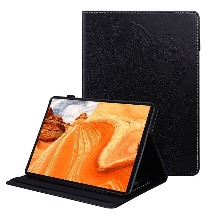 For Lenovo M10 Plus X606F Peacock Tail Embossing Pattern Horizontal Flip Leather Case with Holder & Card Slots & Wallet & Anti Skid Strip