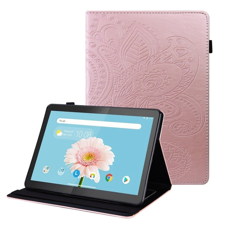 For Lenovo M10 X605F/X505F Peacock Tail Embossing Pattern Horizontal Flip Leather Case with Holder & Card Slots & Wallet & Anti Skid Strip