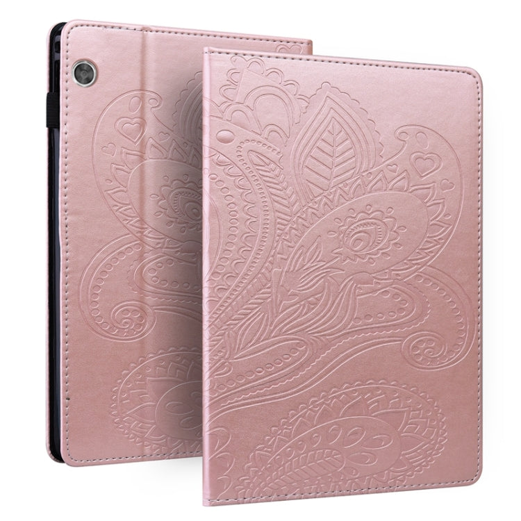 For Lenovo M10 X605F/X505F Peacock Tail Embossing Pattern Horizontal Flip Leather Case with Holder & Card Slots & Wallet & Anti Skid Strip
