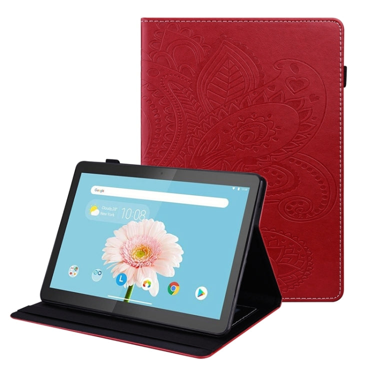 For Lenovo M10 X605F/X505F Peacock Tail Embossing Pattern Horizontal Flip Leather Case with Holder & Card Slots & Wallet & Anti Skid Strip