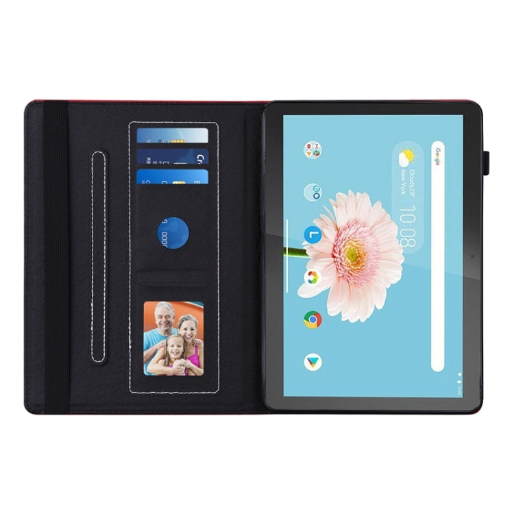 For Lenovo M10 X605F/X505F Peacock Tail Embossing Pattern Horizontal Flip Leather Case with Holder & Card Slots & Wallet & Anti Skid Strip