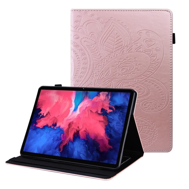 For Lenovo P10 TB J606F Peacock Tail Embossing Pattern Horizontal Flip Leather Case with Holder & Card Slots & Wallet & Anti Skid Strip