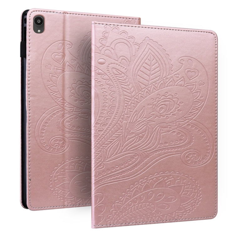 For Lenovo P10 TB J606F Peacock Tail Embossing Pattern Horizontal Flip Leather Case with Holder & Card Slots & Wallet & Anti Skid Strip