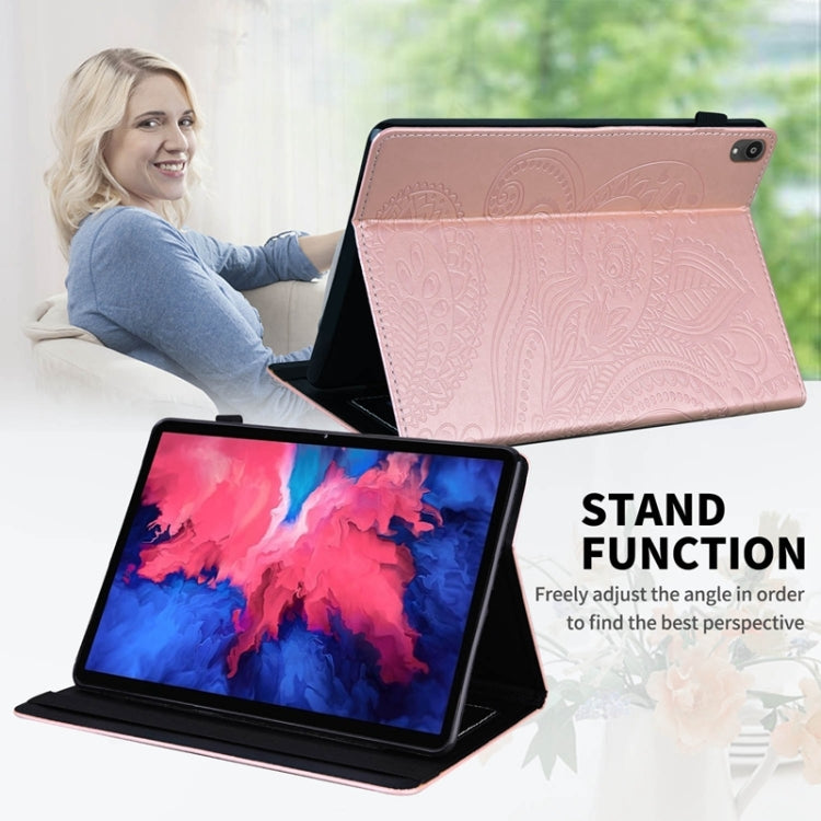 For Lenovo P10 TB J606F Peacock Tail Embossing Pattern Horizontal Flip Leather Case with Holder & Card Slots & Wallet & Anti Skid Strip