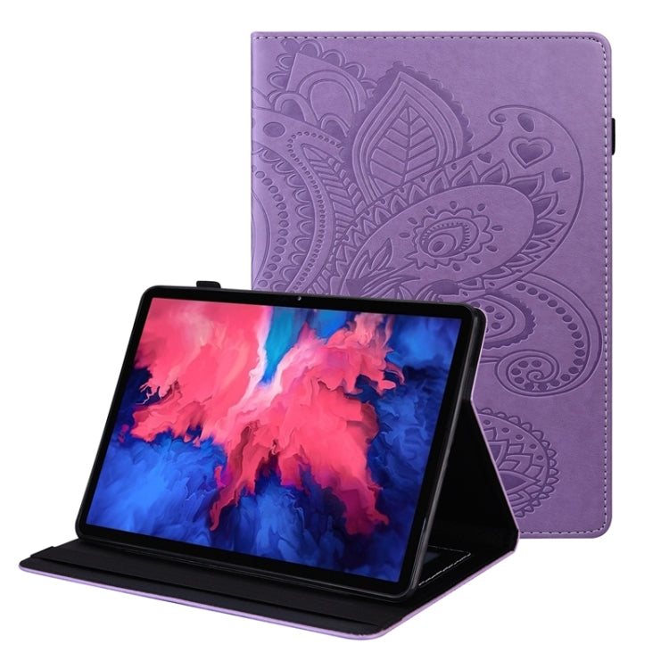 For Lenovo P10 TB J606F Peacock Tail Embossing Pattern Horizontal Flip Leather Case with Holder & Card Slots & Wallet & Anti Skid Strip