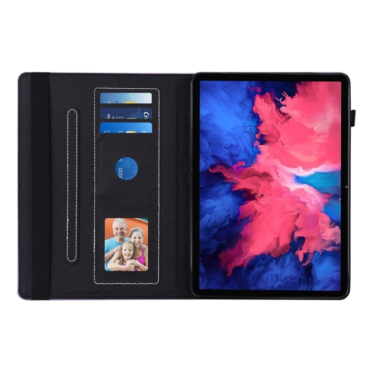 For Lenovo P10 TB J606F Peacock Tail Embossing Pattern Horizontal Flip Leather Case with Holder & Card Slots & Wallet & Anti Skid Strip