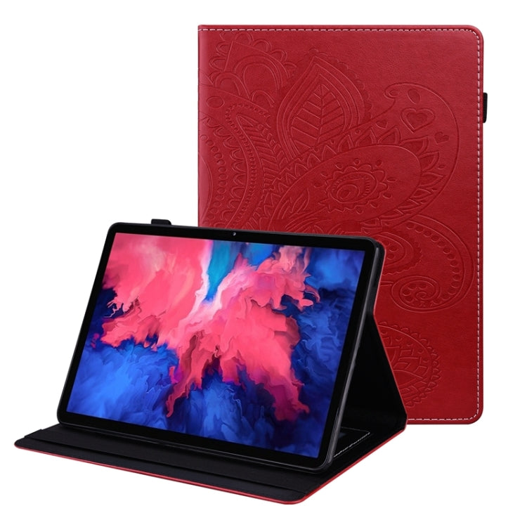 For Lenovo P10 TB J606F Peacock Tail Embossing Pattern Horizontal Flip Leather Case with Holder & Card Slots & Wallet & Anti Skid Strip