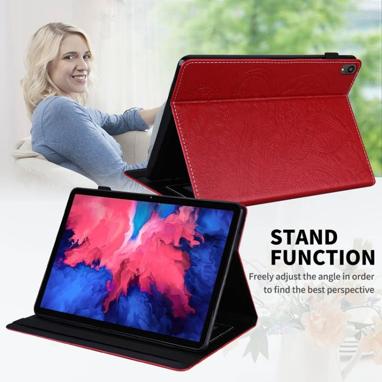 For Lenovo P10 TB J606F Peacock Tail Embossing Pattern Horizontal Flip Leather Case with Holder & Card Slots & Wallet & Anti Skid Strip