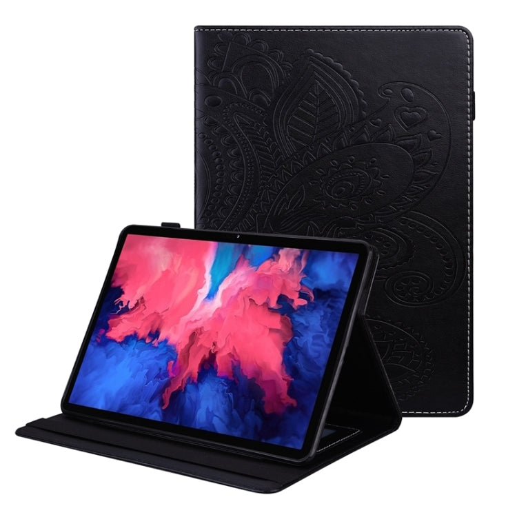 For Lenovo P10 TB J606F Peacock Tail Embossing Pattern Horizontal Flip Leather Case with Holder & Card Slots & Wallet & Anti Skid Strip