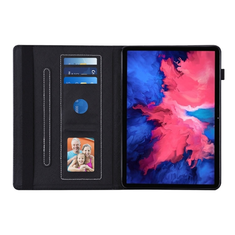 For Lenovo P10 TB J606F Peacock Tail Embossing Pattern Horizontal Flip Leather Case with Holder & Card Slots & Wallet & Anti Skid Strip