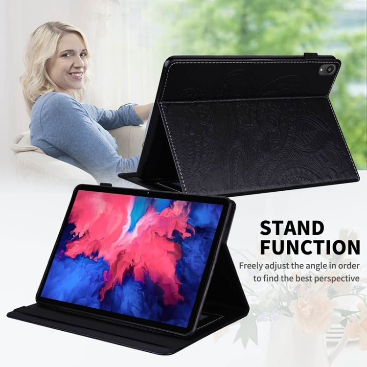 For Lenovo P10 TB J606F Peacock Tail Embossing Pattern Horizontal Flip Leather Case with Holder & Card Slots & Wallet & Anti Skid Strip