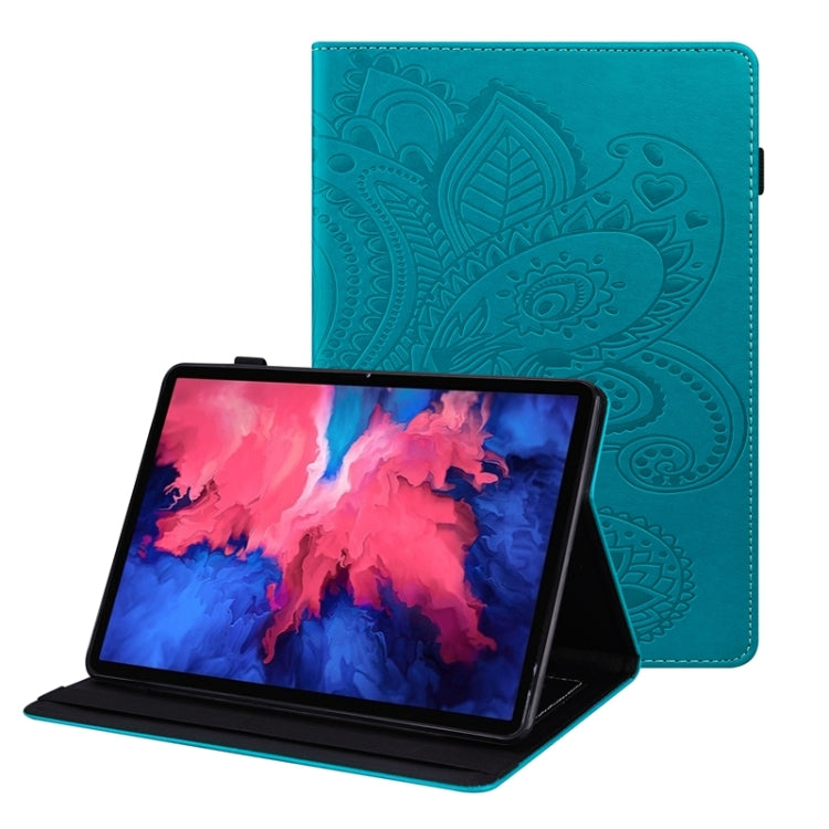 For Lenovo P10 TB J606F Peacock Tail Embossing Pattern Horizontal Flip Leather Case with Holder & Card Slots & Wallet & Anti Skid Strip