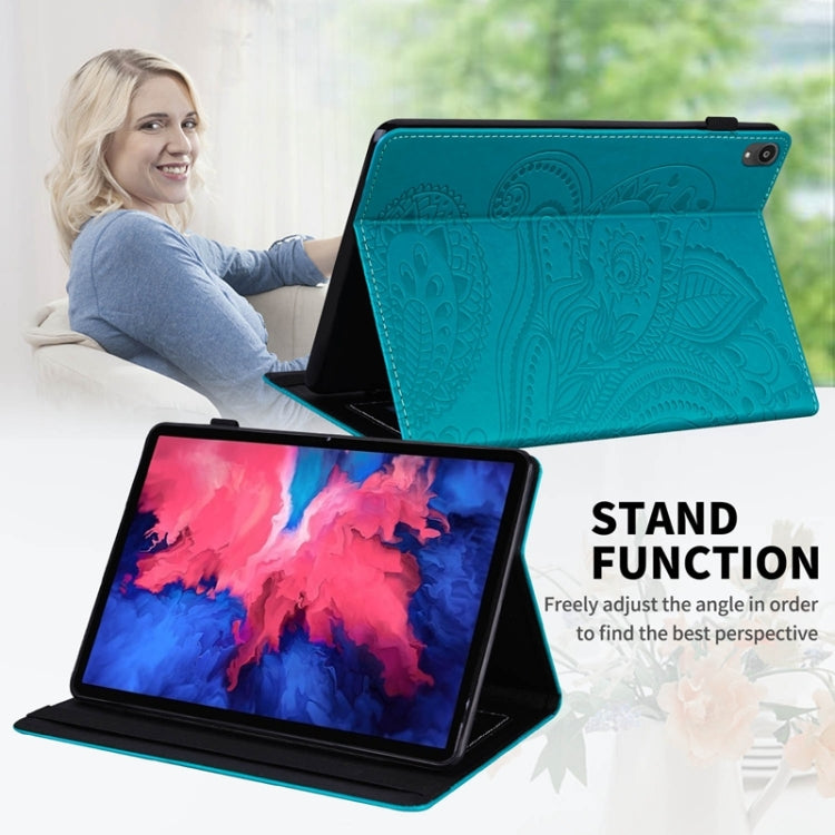 For Lenovo P10 TB J606F Peacock Tail Embossing Pattern Horizontal Flip Leather Case with Holder & Card Slots & Wallet & Anti Skid Strip