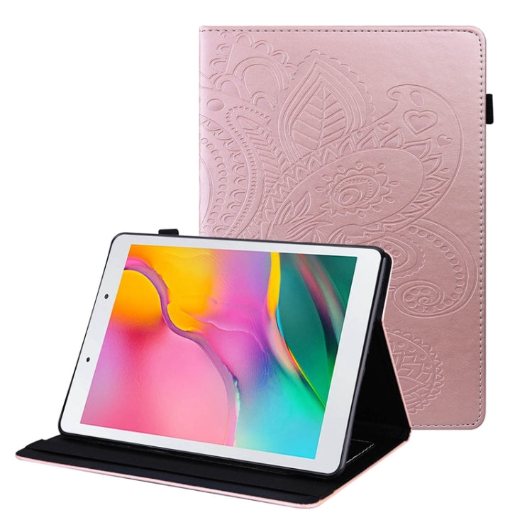 For Samsung Galaxy Tab A 8.0 2019 T290 Peacock Tail Embossing Pattern Horizontal Flip Leather Case with Holder & Card Slots & Wallet & Anti Skid Strip
