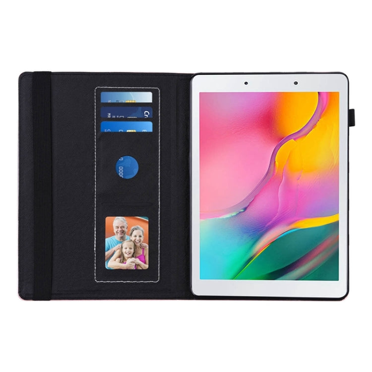 For Samsung Galaxy Tab A 8.0 2019 T290 Peacock Tail Embossing Pattern Horizontal Flip Leather Case with Holder & Card Slots & Wallet & Anti Skid Strip