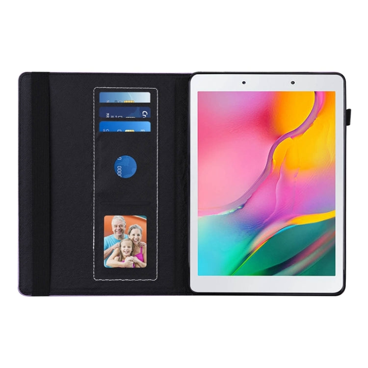 For Samsung Galaxy Tab A 8.0 2019 T290 Peacock Tail Embossing Pattern Horizontal Flip Leather Case with Holder & Card Slots & Wallet & Anti Skid Strip