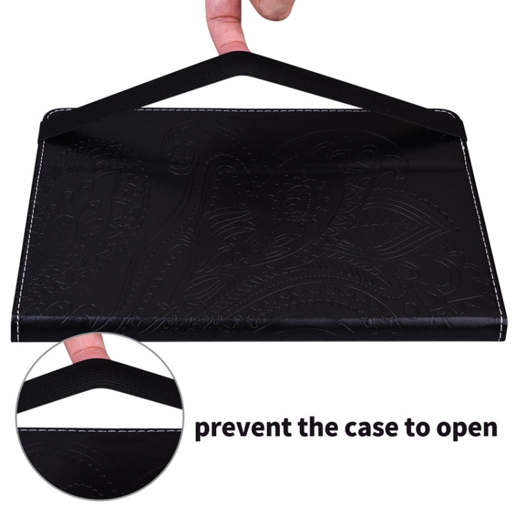 For Samsung Galaxy Tab A 8.0 2019 T290 Peacock Tail Embossing Pattern Horizontal Flip Leather Case with Holder & Card Slots & Wallet & Anti Skid Strip