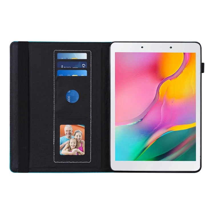 For Samsung Galaxy Tab A 8.0 2019 T290 Peacock Tail Embossing Pattern Horizontal Flip Leather Case with Holder & Card Slots & Wallet & Anti Skid Strip
