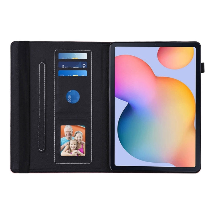 For Samsung Galaxy Tab S6 Lite P610 Peacock Tail Embossing Pattern Horizontal Flip Leather Case with Holder & Card Slots & Wallet & Anti Skid Strip