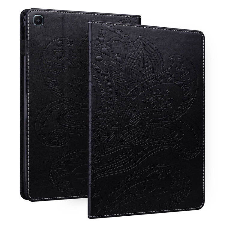 For Samsung Galaxy Tab S6 Lite P610 Peacock Tail Embossing Pattern Horizontal Flip Leather Case with Holder & Card Slots & Wallet & Anti Skid Strip