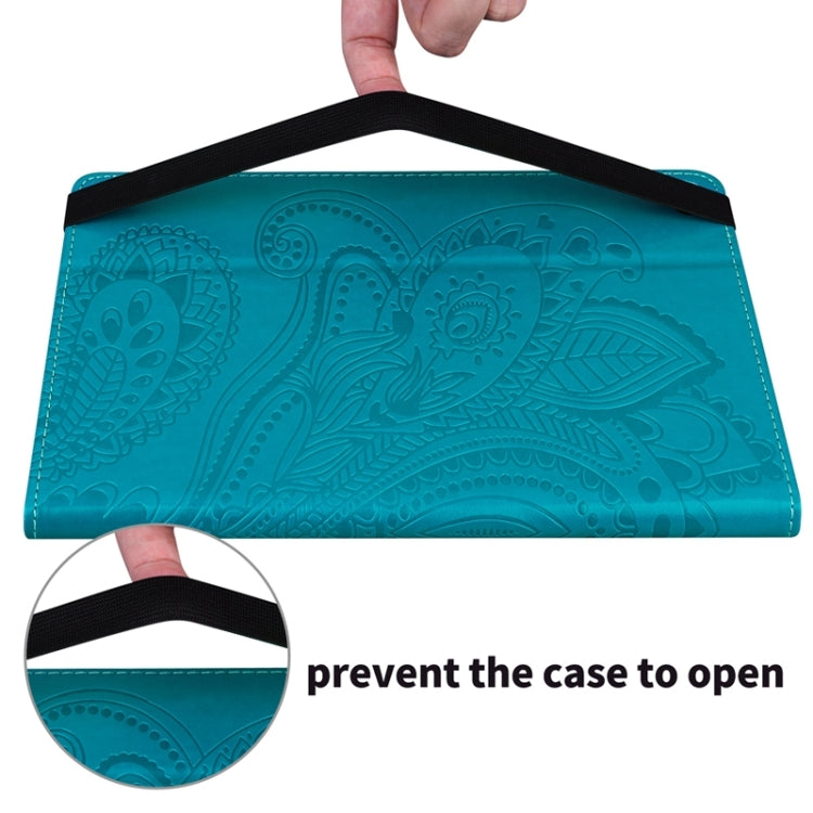 For Samsung Galaxy Tab S6 Lite P610 Peacock Tail Embossing Pattern Horizontal Flip Leather Case with Holder & Card Slots & Wallet & Anti Skid Strip