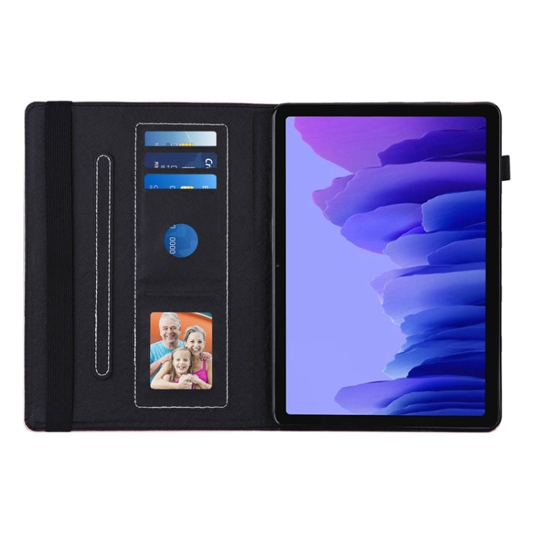 For Samsung Galaxy Tab A7 10.4 2020 T500 Peacock Tail Embossing Pattern Horizontal Flip Leather Case with Holder & Card Slots & Wallet & Anti Skid Strip
