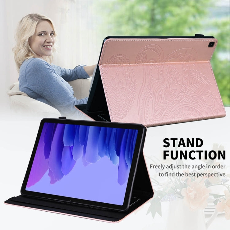For Samsung Galaxy Tab A7 10.4 2020 T500 Peacock Tail Embossing Pattern Horizontal Flip Leather Case with Holder & Card Slots & Wallet & Anti Skid Strip