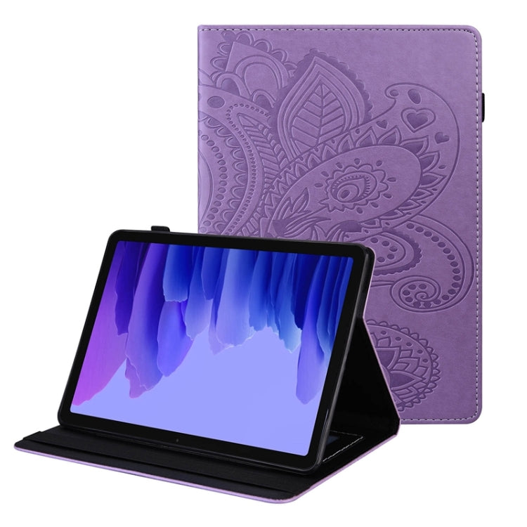 For Samsung Galaxy Tab A7 10.4 2020 T500 Peacock Tail Embossing Pattern Horizontal Flip Leather Case with Holder & Card Slots & Wallet & Anti Skid Strip