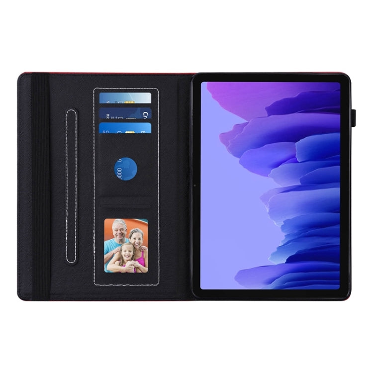 For Samsung Galaxy Tab A7 10.4 2020 T500 Peacock Tail Embossing Pattern Horizontal Flip Leather Case with Holder & Card Slots & Wallet & Anti Skid Strip