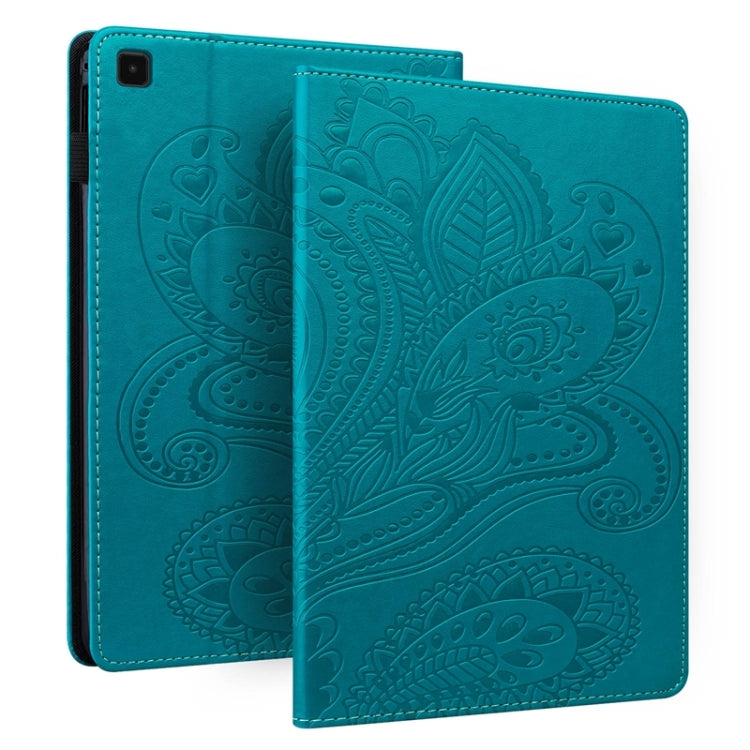 For Samsung Galaxy Tab A7 10.4 2020 T500 Peacock Tail Embossing Pattern Horizontal Flip Leather Case with Holder & Card Slots & Wallet & Anti Skid Strip