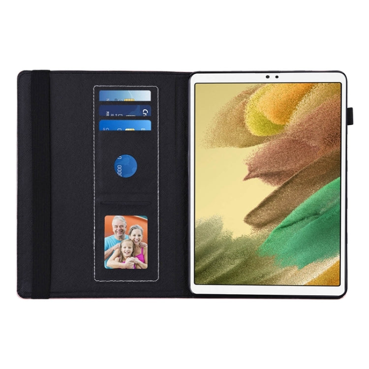 For Samsung Galaxy Tab A7 Lite Peacock Tail Embossing Pattern Horizontal Flip Leather Case with Holder & Card Slots & Wallet & Anti Skid Strip