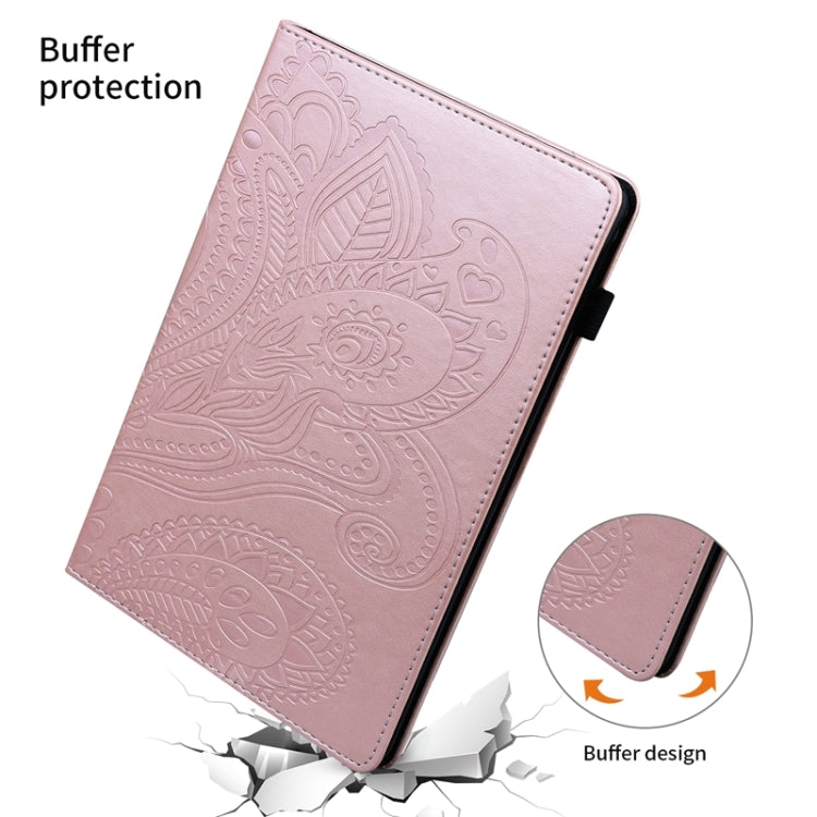 For Samsung Galaxy Tab A7 Lite Peacock Tail Embossing Pattern Horizontal Flip Leather Case with Holder & Card Slots & Wallet & Anti Skid Strip