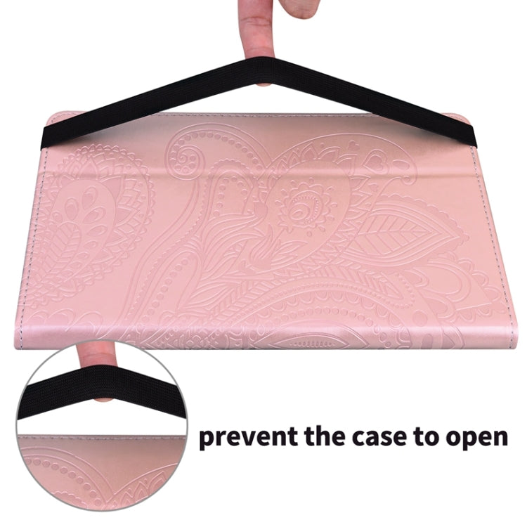 For Samsung Galaxy Tab A7 Lite Peacock Tail Embossing Pattern Horizontal Flip Leather Case with Holder & Card Slots & Wallet & Anti Skid Strip
