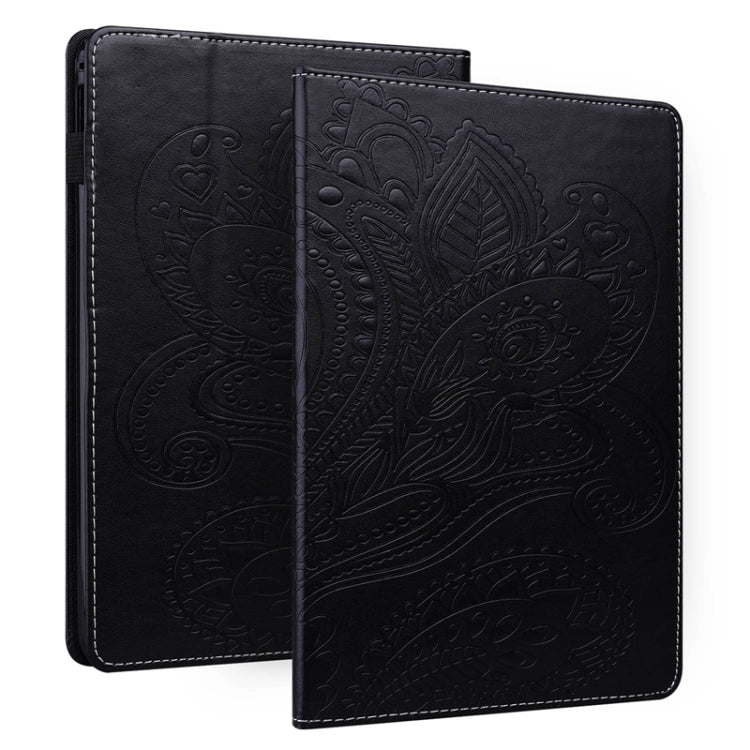 For Amazon Kindle Paperwhite 4/3/2/1 Peacock Tail Embossing Pattern Horizontal Flip Leather Case with Holder & Card Slots & Wallet & Anti Skid Strip