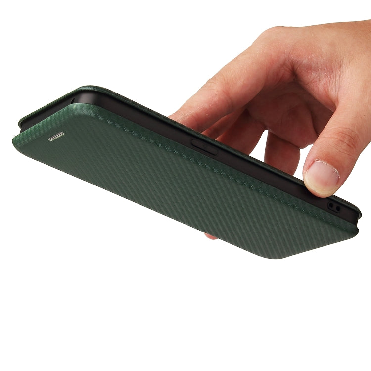 For OPPO Reno6 Carbon Fiber Texture Horizontal Flip TPU + PC + PU Leather Case with Card Slot