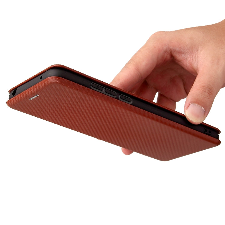 For TCL 20 SE Carbon Fiber Texture Horizontal Flip TPU + PC + PU Leather Case with Card Slot
