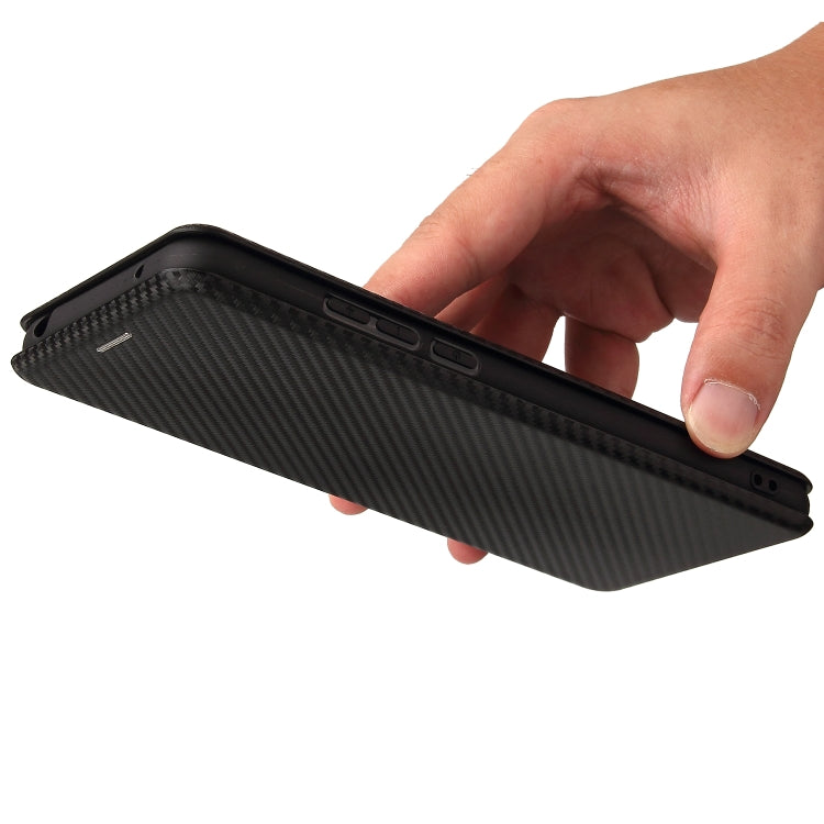 For TCL 20 SE Carbon Fiber Texture Horizontal Flip TPU + PC + PU Leather Case with Card Slot