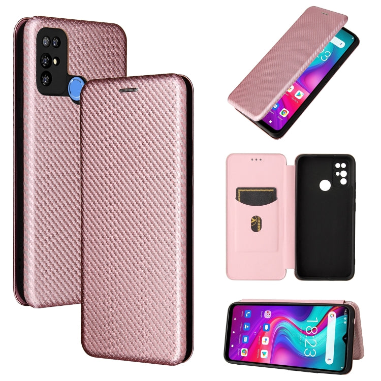 For Doogee X96 Pro Carbon Fiber Texture Horizontal Flip TPU + PC + PU Leather Case with Card Slot