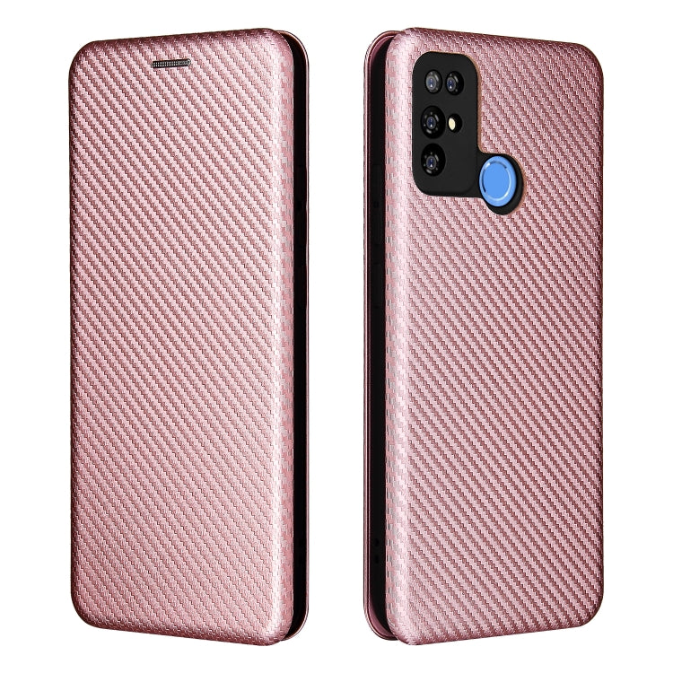 For Doogee X96 Pro Carbon Fiber Texture Horizontal Flip TPU + PC + PU Leather Case with Card Slot