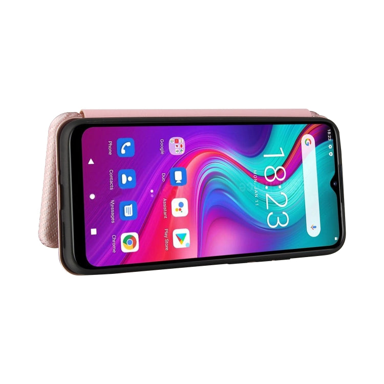 For Doogee X96 Pro Carbon Fiber Texture Horizontal Flip TPU + PC + PU Leather Case with Card Slot