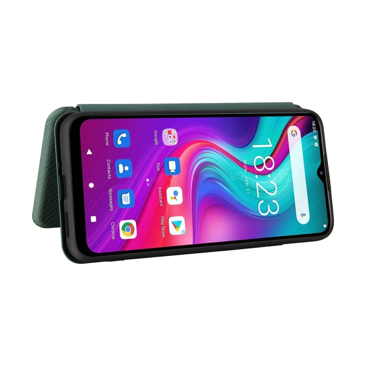 For Doogee X96 Pro Carbon Fiber Texture Horizontal Flip TPU + PC + PU Leather Case with Card Slot