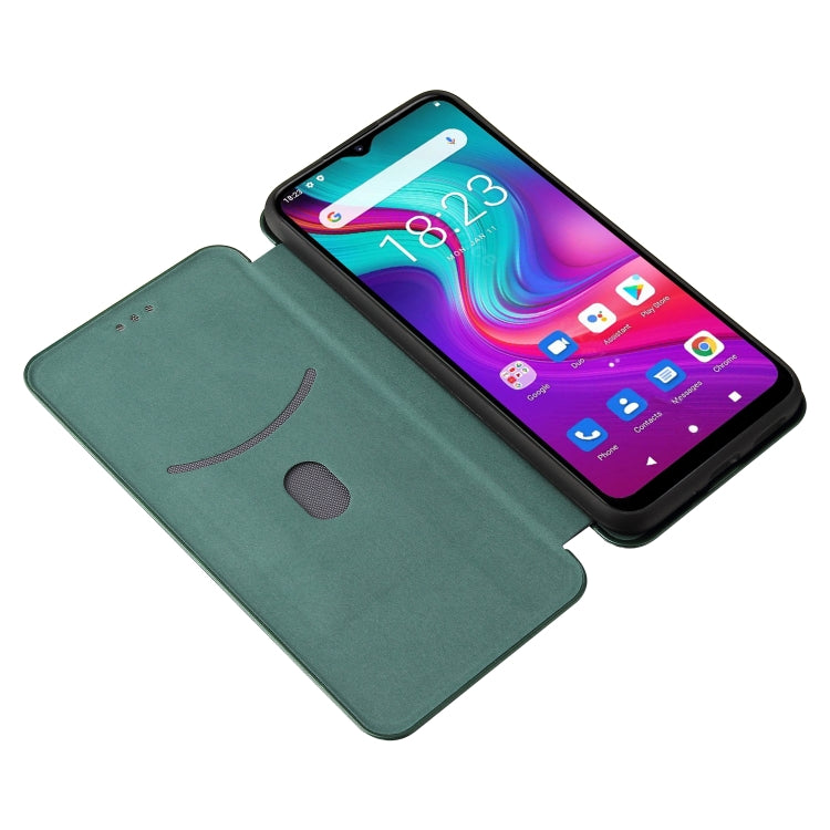 For Doogee X96 Pro Carbon Fiber Texture Horizontal Flip TPU + PC + PU Leather Case with Card Slot