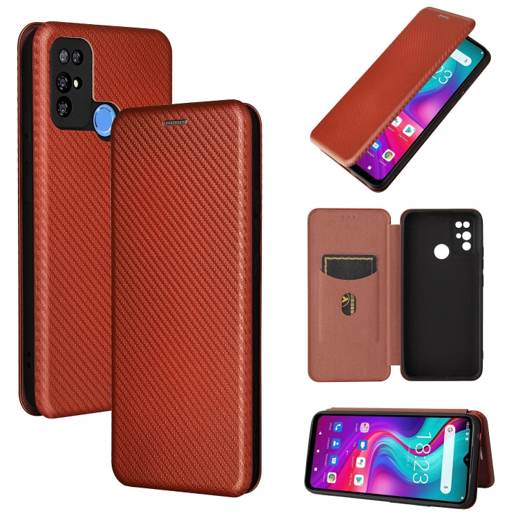 For Doogee X96 Pro Carbon Fiber Texture Horizontal Flip TPU + PC + PU Leather Case with Card Slot