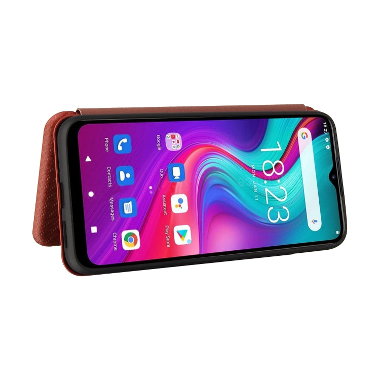 For Doogee X96 Pro Carbon Fiber Texture Horizontal Flip TPU + PC + PU Leather Case with Card Slot