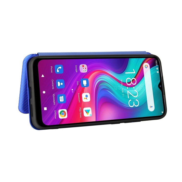 For Doogee X96 Pro Carbon Fiber Texture Horizontal Flip TPU + PC + PU Leather Case with Card Slot
