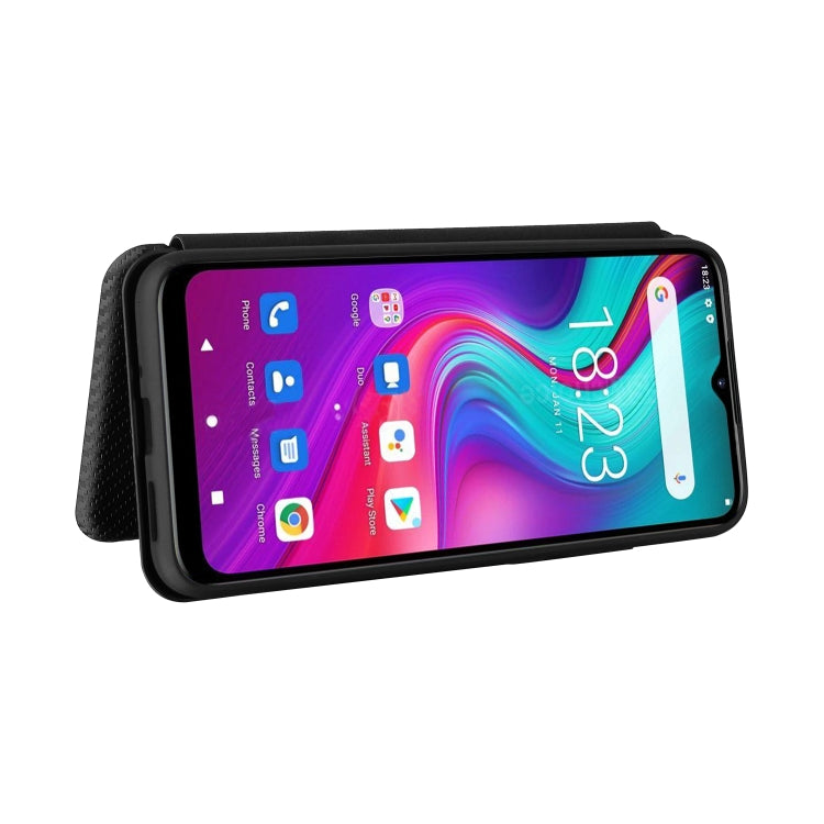 For Doogee X96 Pro Carbon Fiber Texture Horizontal Flip TPU + PC + PU Leather Case with Card Slot