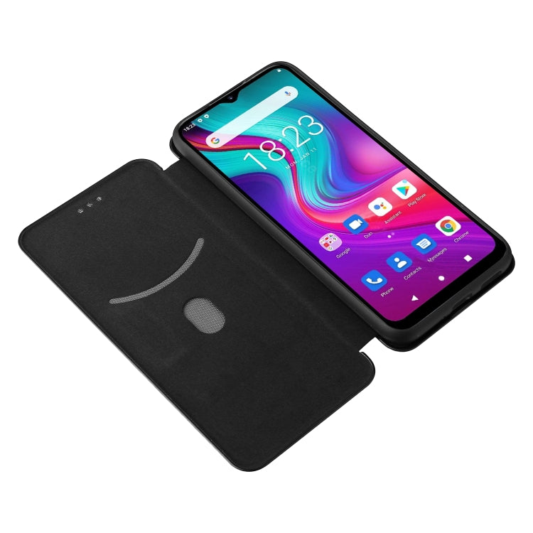 For Doogee X96 Pro Carbon Fiber Texture Horizontal Flip TPU + PC + PU Leather Case with Card Slot