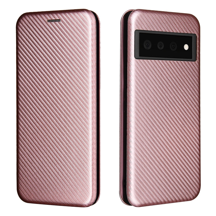 For Google Pixel 6 Pro Carbon Fiber Texture Horizontal Flip TPU + PC + PU Leather Case with Card Slot
