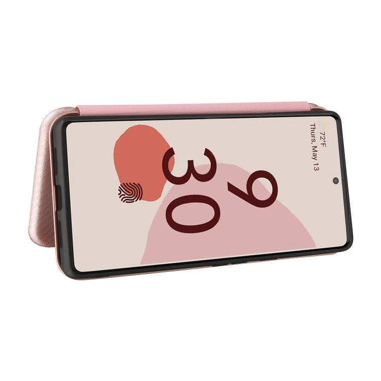For Google Pixel 6 Pro Carbon Fiber Texture Horizontal Flip TPU + PC + PU Leather Case with Card Slot