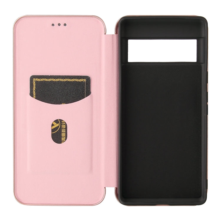 For Google Pixel 6 Pro Carbon Fiber Texture Horizontal Flip TPU + PC + PU Leather Case with Card Slot